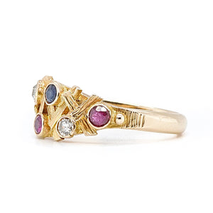 Ruby Sapphire and Diamond Ring