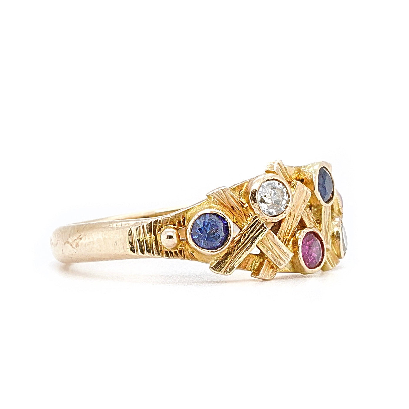 Ruby Sapphire and Diamond Ring