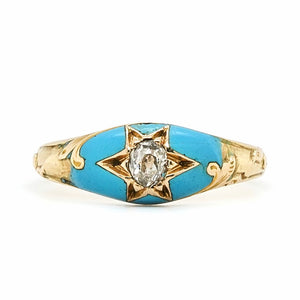Victorian Enamel and Diamond Ring