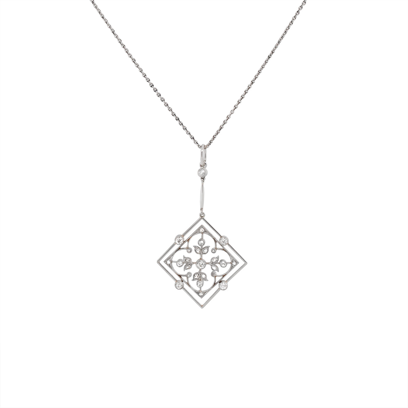 Art Deco Diamond Pendant-Charlotte Sayers Antique Jewellery