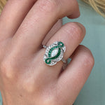 Art Deco Emerald and Diamond Ring-Charlotte Sayers Antique Jewellery
