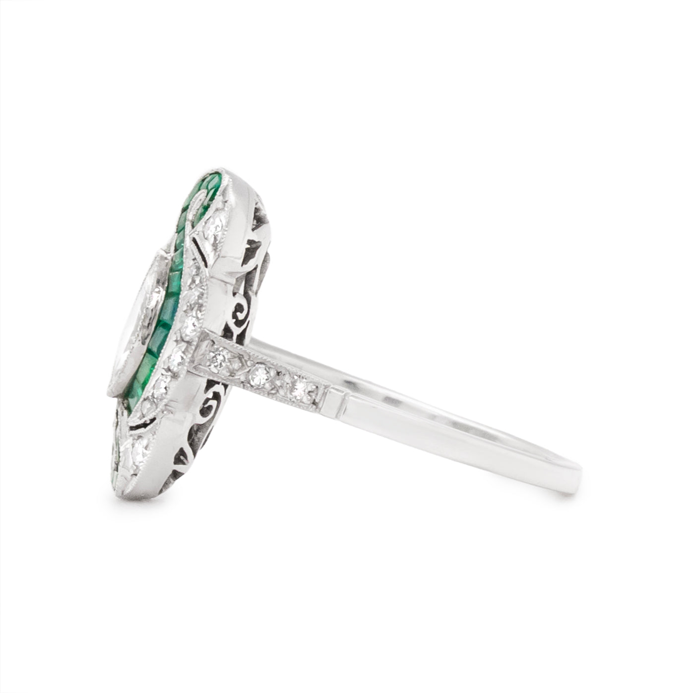 Art Deco Emerald and Diamond Ring-Charlotte Sayers Antique Jewellery