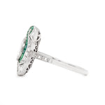 Art Deco Emerald and Diamond Ring-Charlotte Sayers Antique Jewellery
