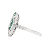 Art Deco Emerald and Diamond Ring-Charlotte Sayers Antique Jewellery