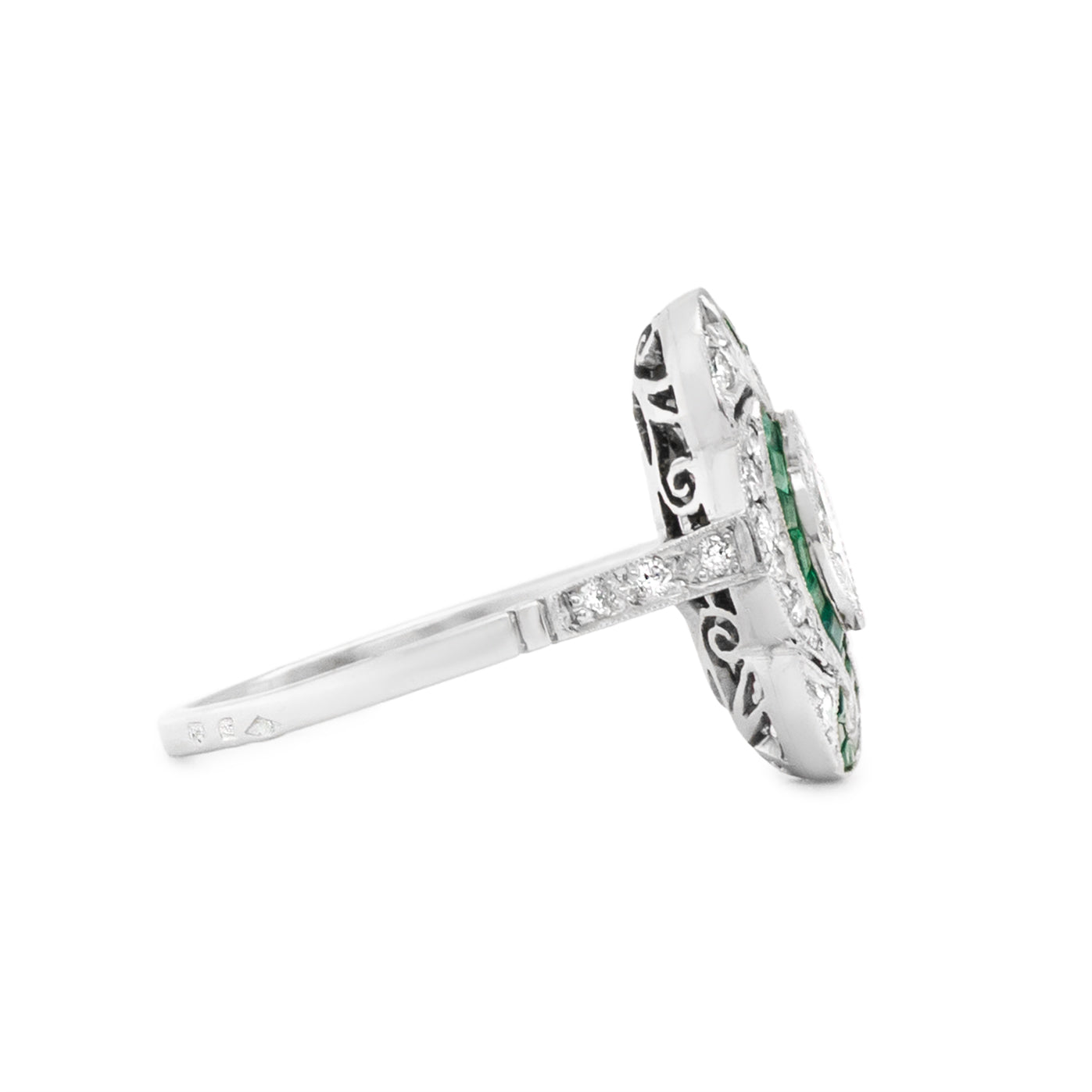 Art Deco Emerald and Diamond Ring-Charlotte Sayers Antique Jewellery