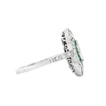 Art Deco Emerald and Diamond Ring-Charlotte Sayers Antique Jewellery