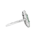 Art Deco Emerald and Diamond Ring-Charlotte Sayers Antique Jewellery