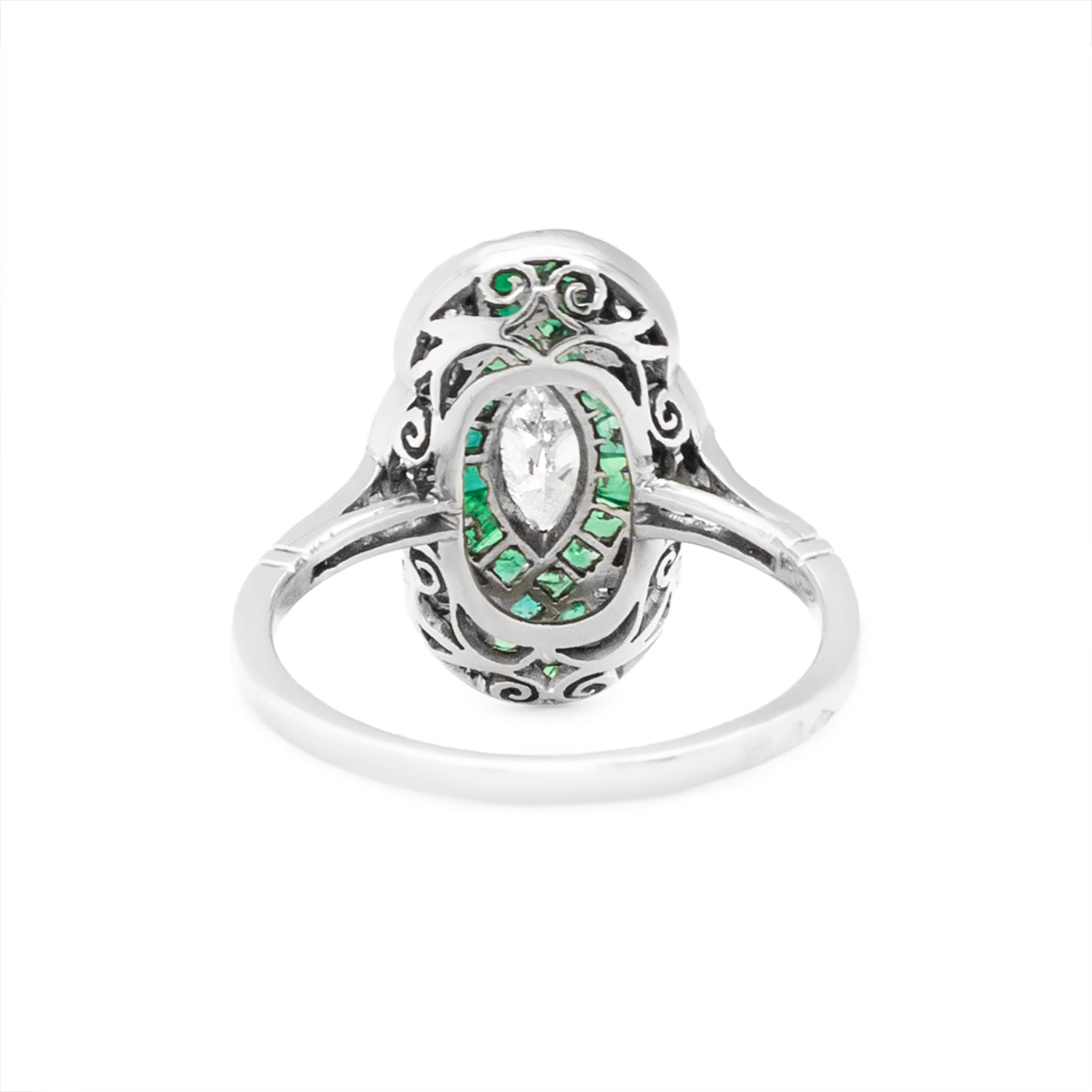 Art Deco Emerald and Diamond Ring-Charlotte Sayers Antique Jewellery