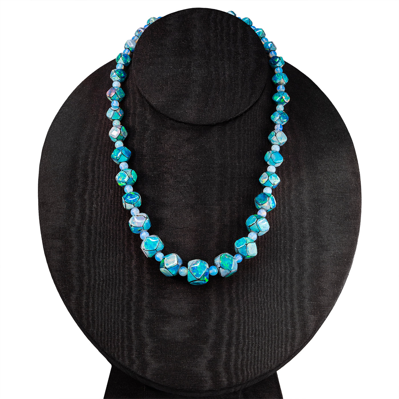 Art Deco Opal Bead Necklace-Charlotte Sayers Antique Jewellery