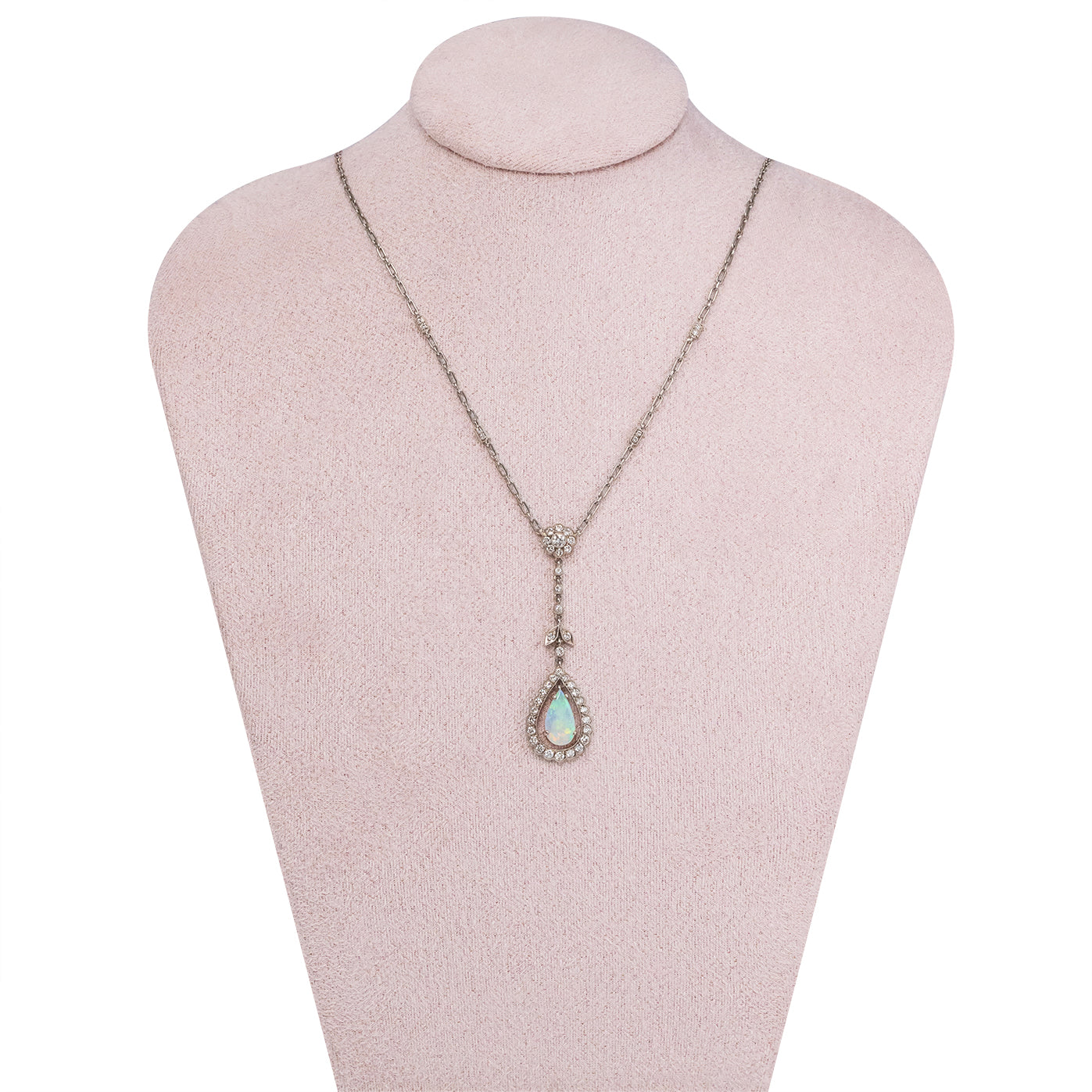 Art Deco Opal and Diamond Pendant-Charlotte Sayers Antique Jewellery