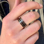 Black Enamel and Gold Georgian Memorial Band Ring-Charlotte Sayers Antique Jewellery