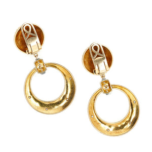 60's Diamond and Gold Night and Day Earrings