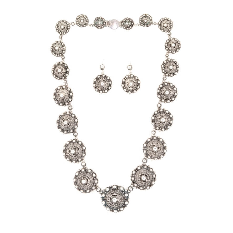 Danish Silver Necklace and Earrings Charlotte Sayers Antique