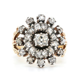 Early Victorian Old Cut Diamond Cluster Ring-Charlotte Sayers Antique Jewellery