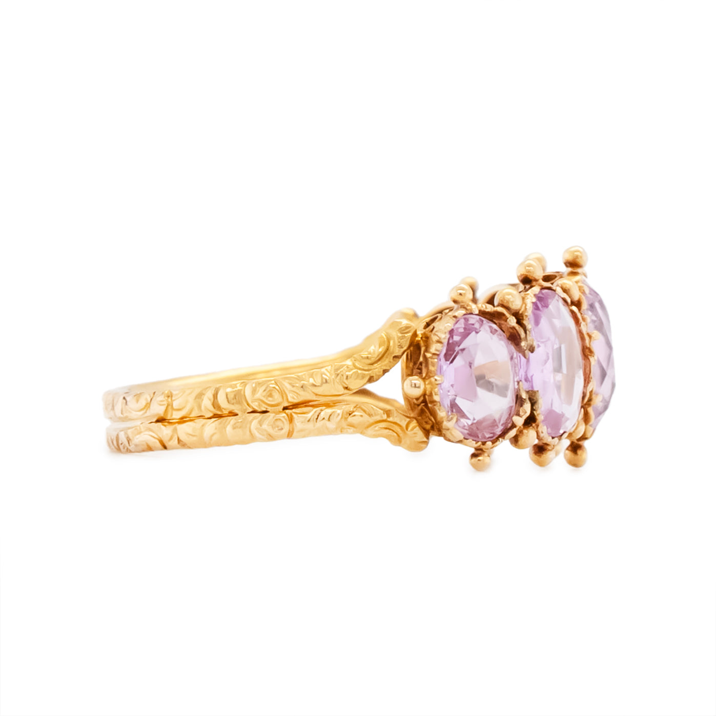 Early Victorian Pink Topaz Ring-Charlotte Sayers Antique Jewellery