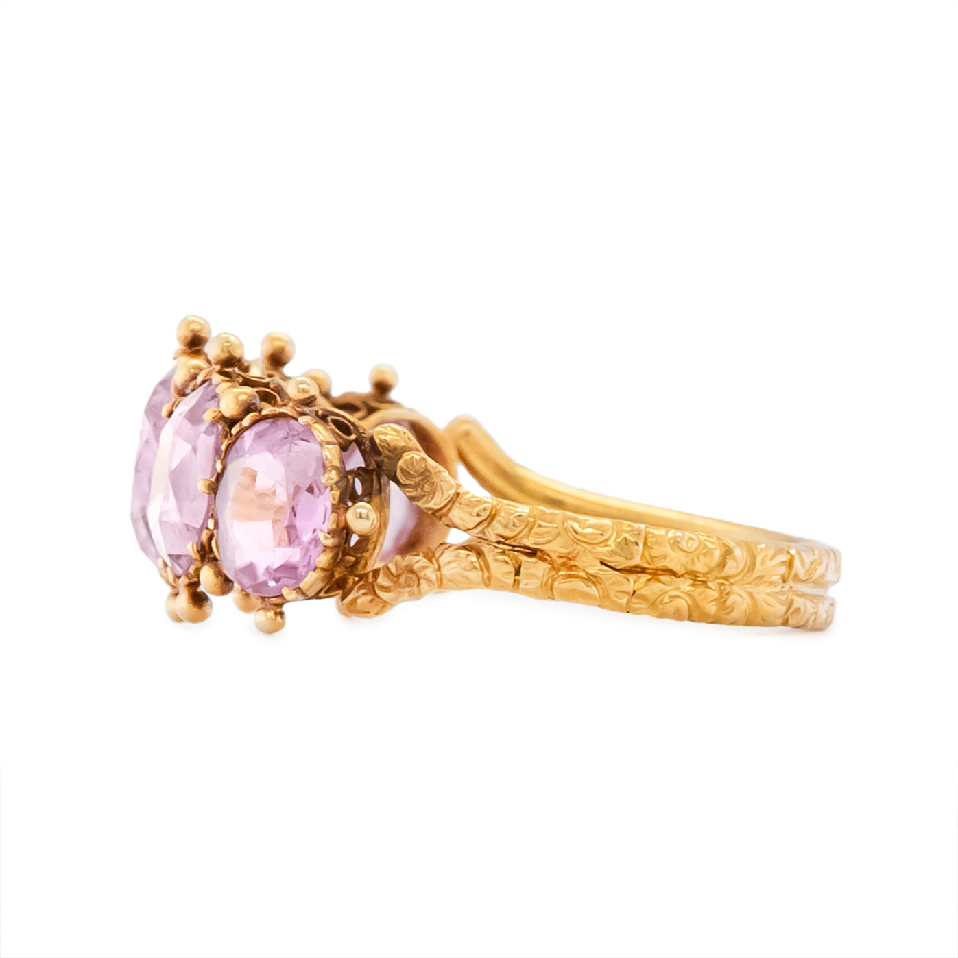 Early Victorian Pink Topaz Ring-Charlotte Sayers Antique Jewellery