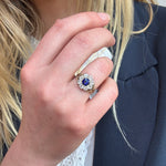 Early Victorian Sapphire and Diamond Cluster Ring-Charlotte Sayers Antique Jewellery