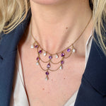 Edwardian Baroque Pearl and Amethyst Necklace-Charlotte Sayers Antique Jewellery