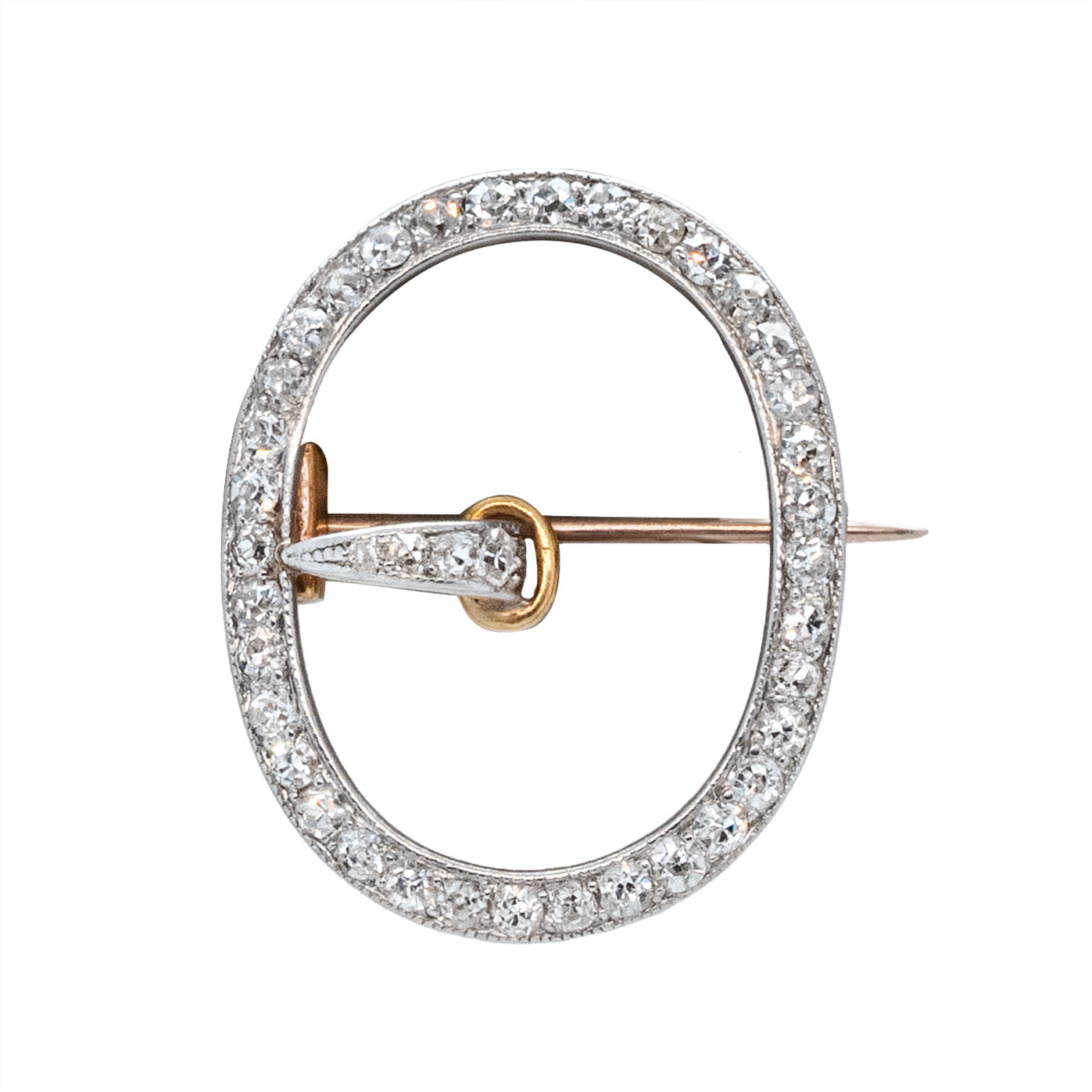 Edwardian Diamond Buckle Brooch-Charlotte Sayers Antique Jewellery