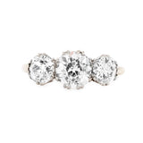 Edwardian Diamond Three Stone Ring-Charlotte Sayers Antique Jewellery