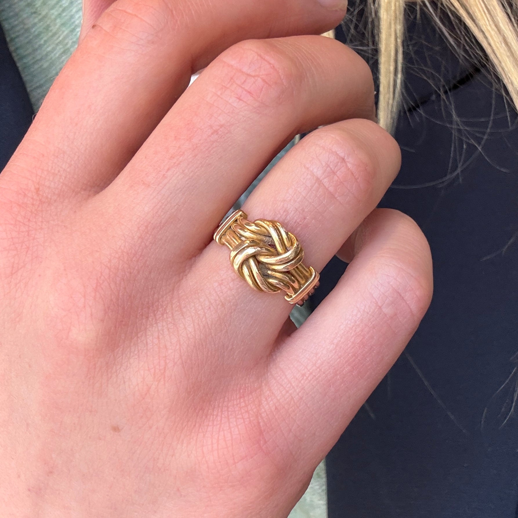 Edwardian Gold Knot Ring-Charlotte Sayers Antique Jewellery
