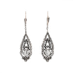 Edwardian Paste and Silver Drop Earrings-Charlotte Sayers Antique Jewellery