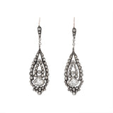 Edwardian Paste and Silver Drop Earrings-Charlotte Sayers Antique Jewellery
