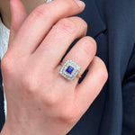Edwardian Sapphire and Diamond Ring-Charlotte Sayers Antique Jewellery