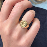 Garrad 18ct Gold Dragon Signet Ring-Charlotte Sayers Antique Jewellery
