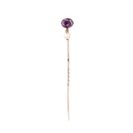 Georgian Amethyst and Natural Pearl Stick Pin-Charlotte Sayers Antique Jewellery