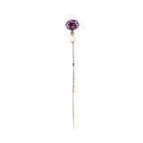 Georgian Amethyst and Natural Pearl Stick Pin-Charlotte Sayers Antique Jewellery