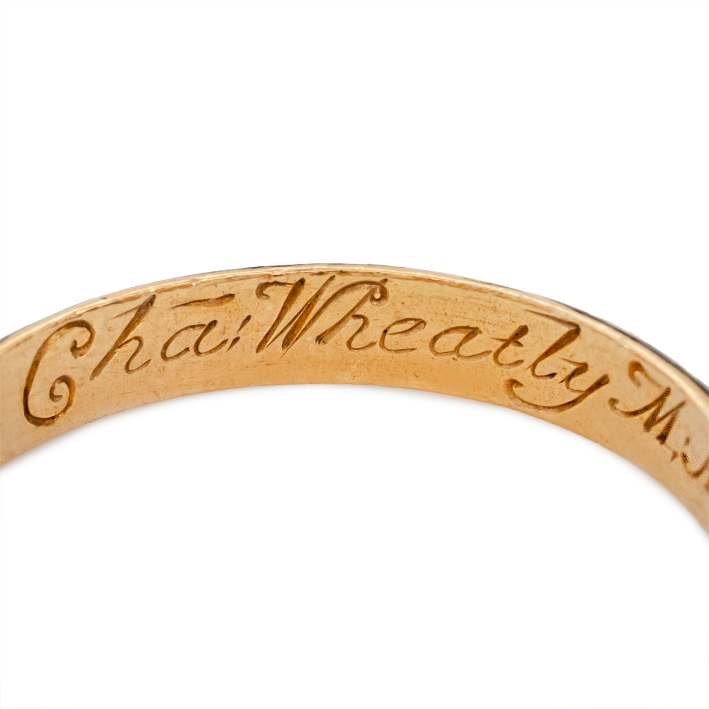 Georgian Charles Wheatly Enamel Skeleton Ring-Charlotte Sayers Antique Jewellery