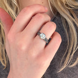 Georgian Diamond Cushion Cut Ring-Charlotte Sayers Antique Jewellery