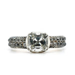Georgian Diamond Cushion Cut Ring-Charlotte Sayers Antique Jewellery