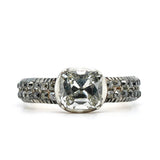 Georgian Diamond Cushion Cut Ring-Charlotte Sayers Antique Jewellery