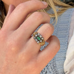 Georgian Emerald and Diamond Ring-Charlotte Sayers Antique Jewellery
