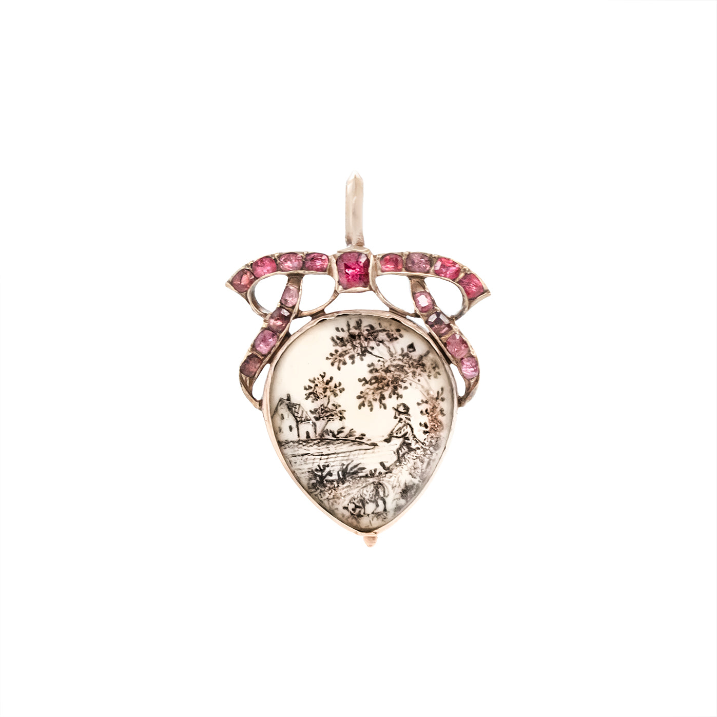 Georgian Garnet Miniature Locket-Charlotte Sayers Antique Jewellery