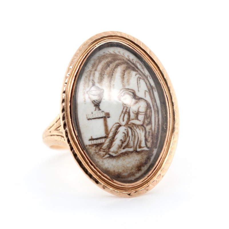 Georgian Miniature Mourning Ring-Charlotte Sayers Antique Jewellery
