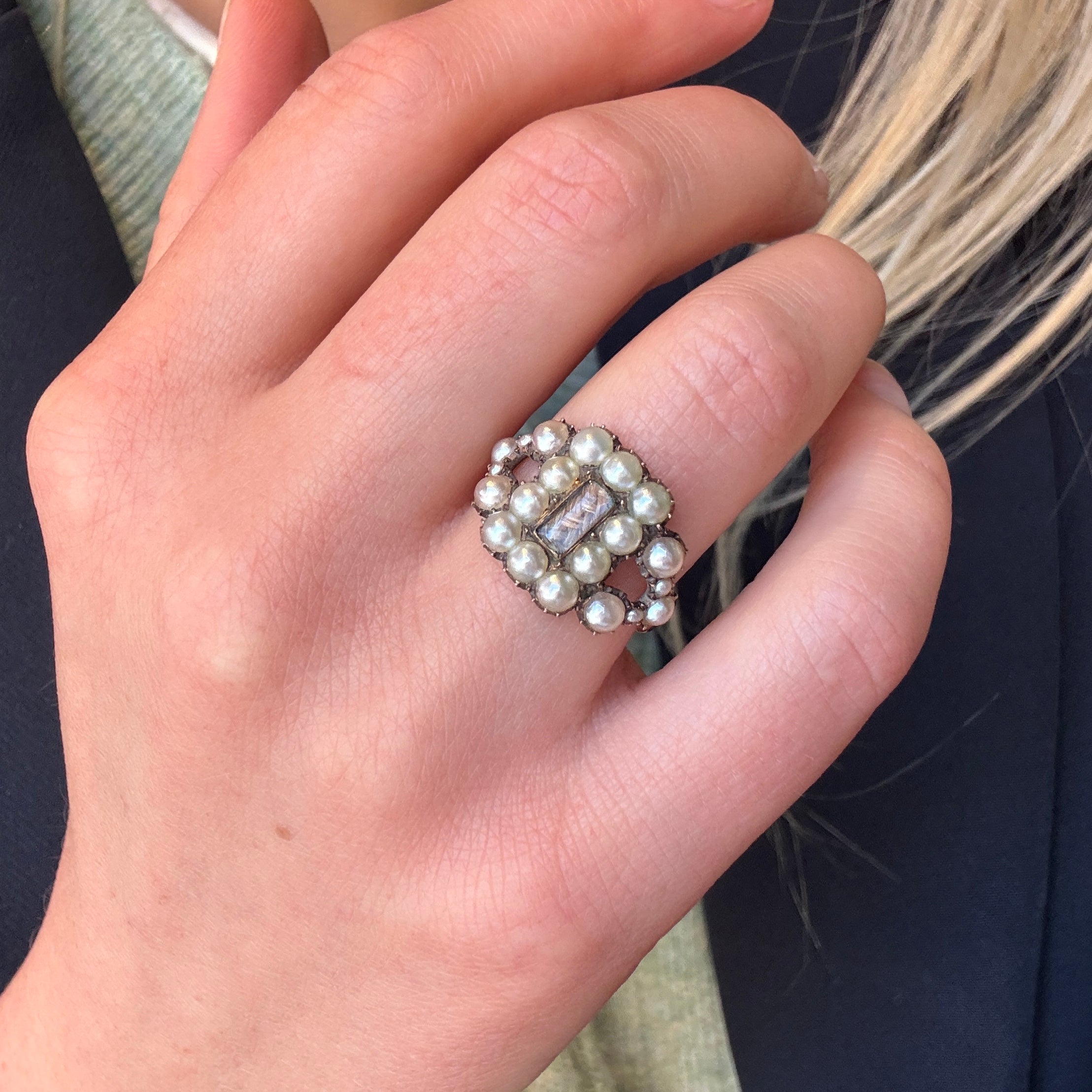 Georgian Natural Pearl Ring-Charlotte Sayers Antique Jewellery