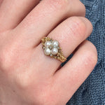 Georgian Natural Pearl and Diamond Ring-Charlotte Sayers Antique Jewellery