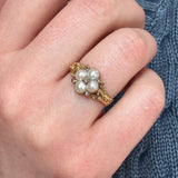 Georgian Natural Pearl and Diamond Ring-Charlotte Sayers Antique Jewellery