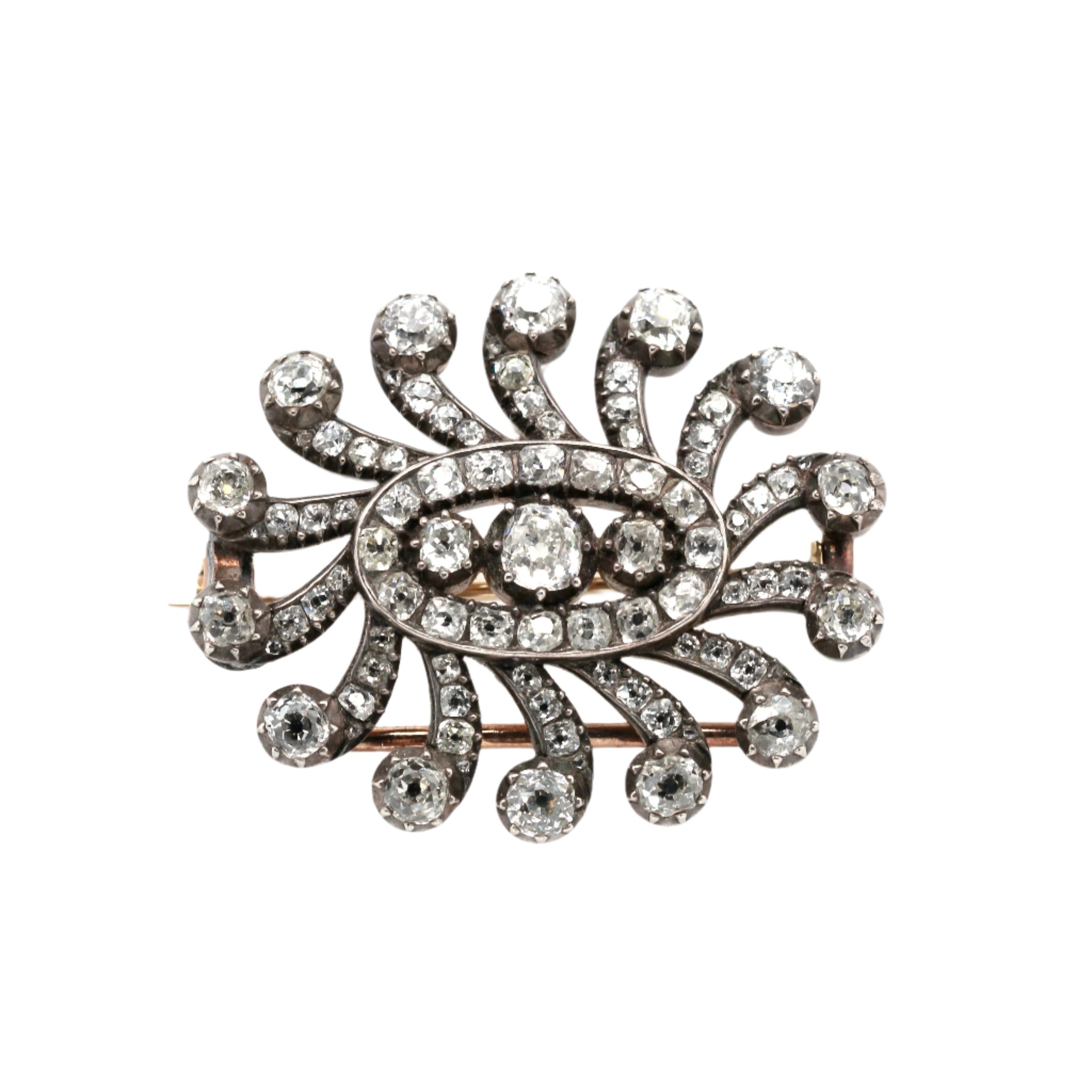 Georgian Old Mine Cut Diamond Brooch-Charlotte Sayers Antique Jewellery