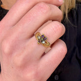 Georgian Pansy Locket Ring with Fede Shoulders-Charlotte Sayers Antique Jewellery