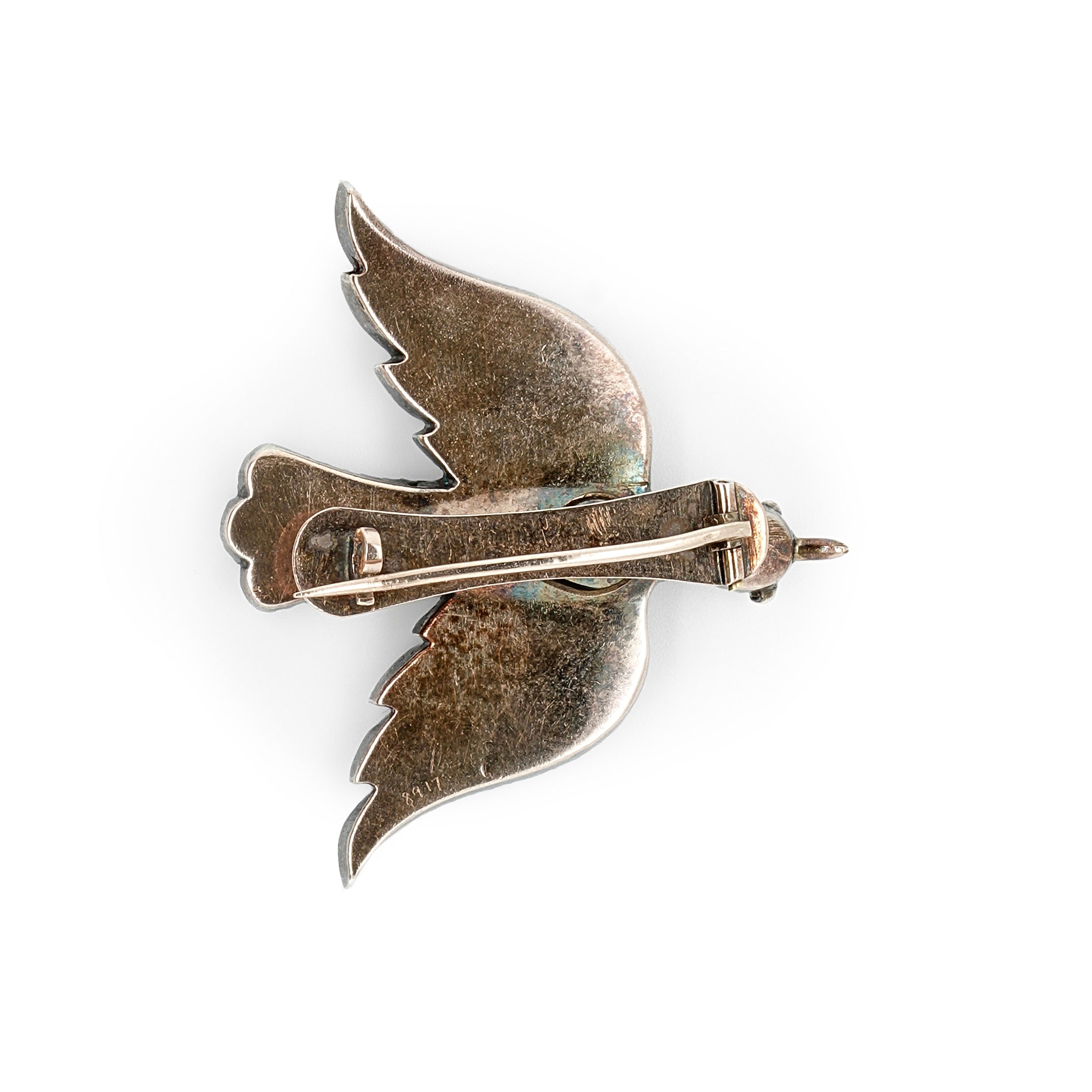 Georgian Paste Bird Brooch-Charlotte Sayers Antique Jewellery