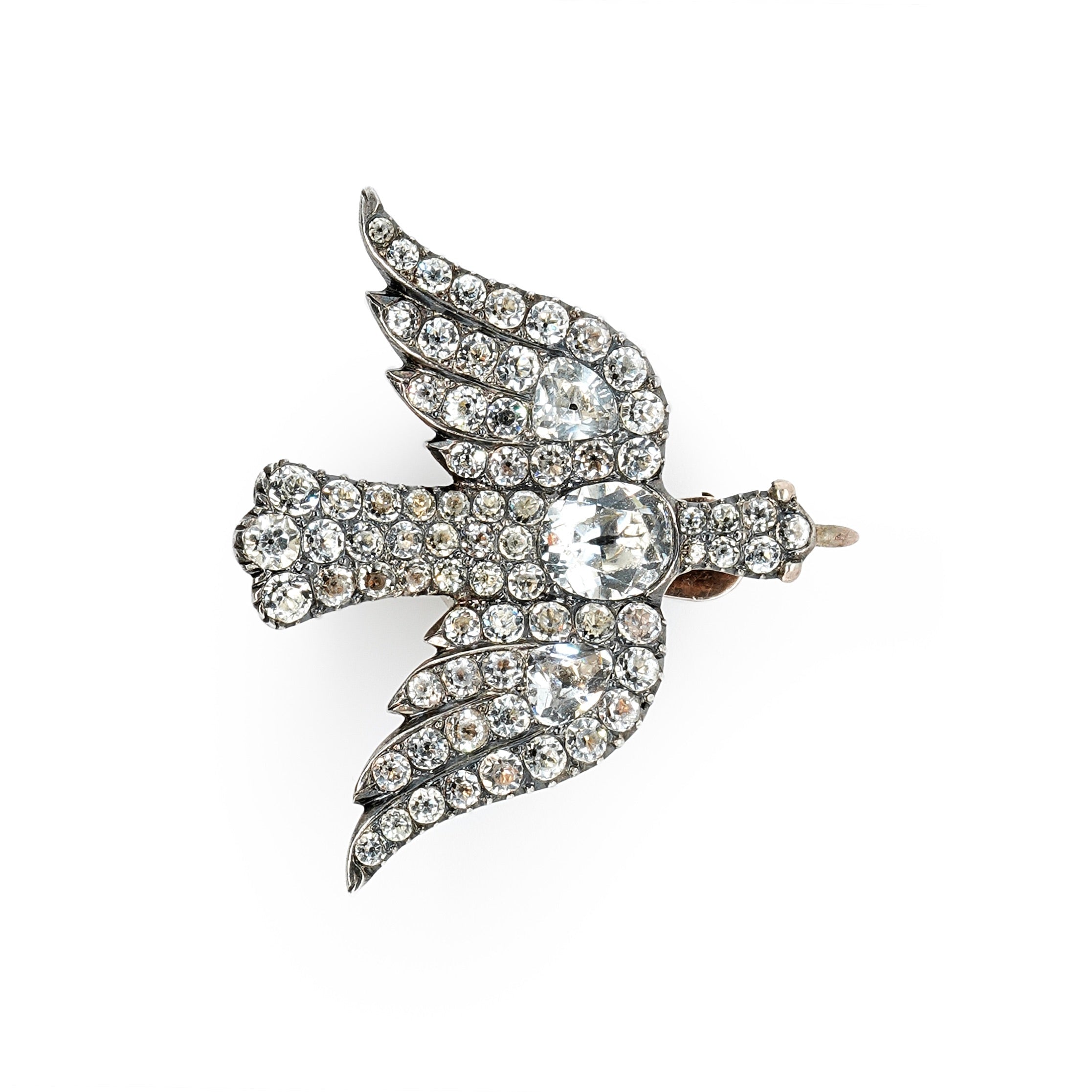 Georgian Paste Bird Brooch-Charlotte Sayers Antique Jewellery