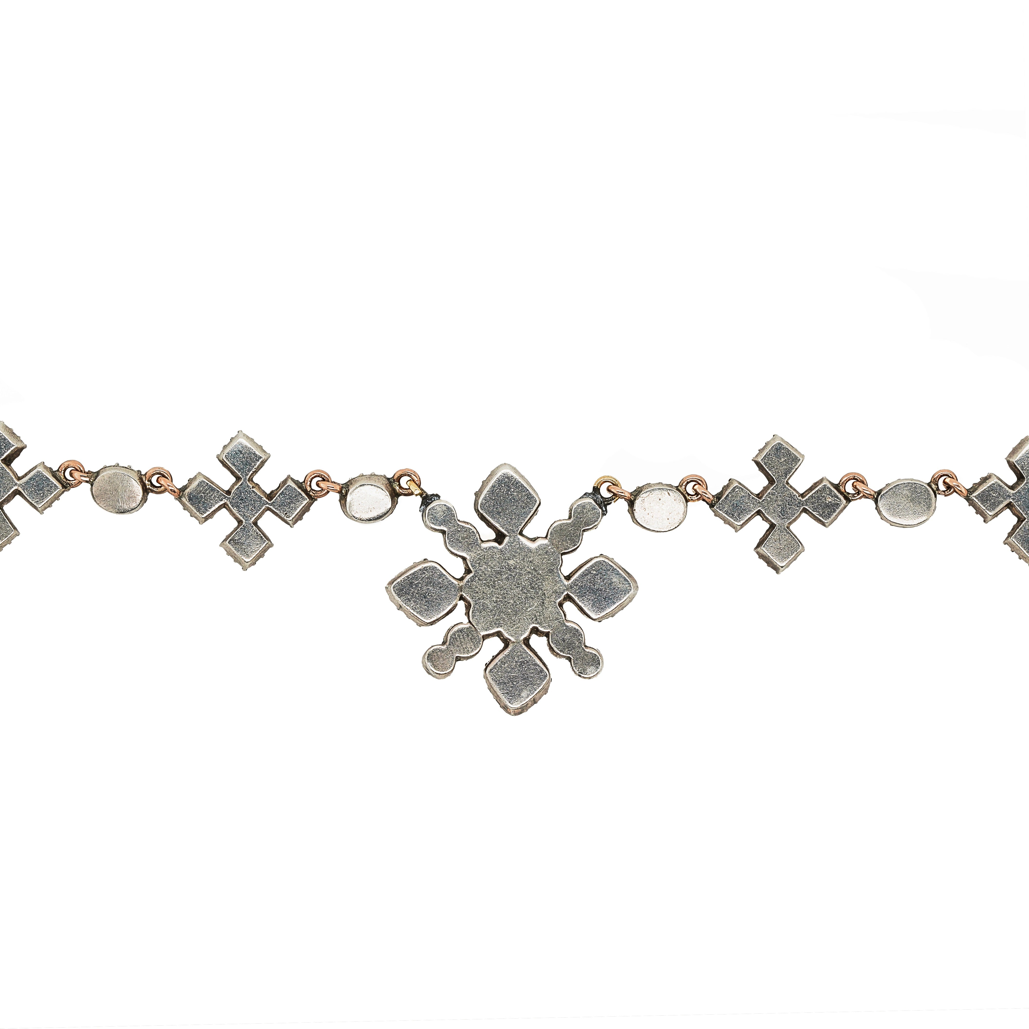 Georgian Paste Maltese Cross Necklace-Charlotte Sayers Antique Jewellery