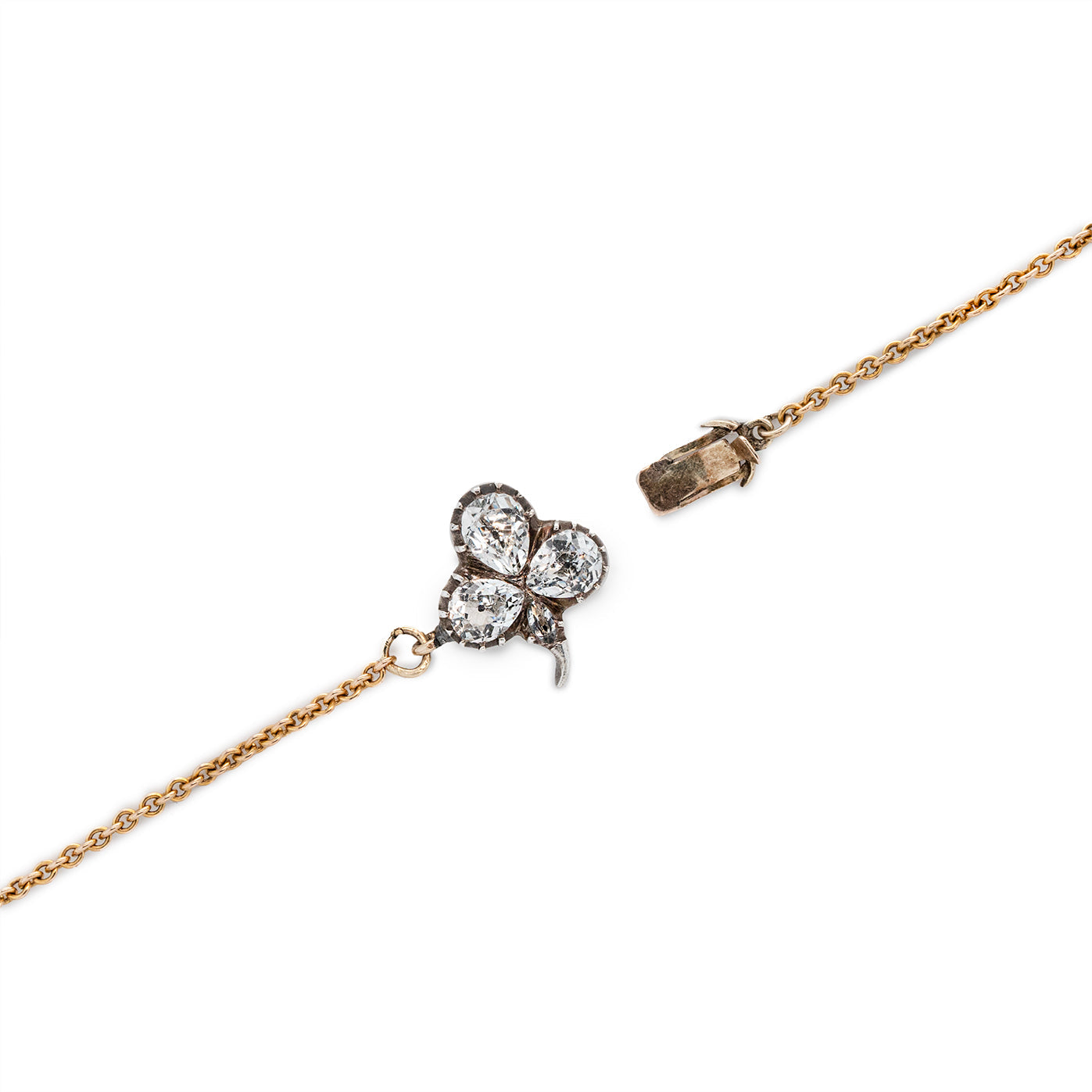 Georgian Paste Trefoil Necklace-Charlotte Sayers Antique Jewellery