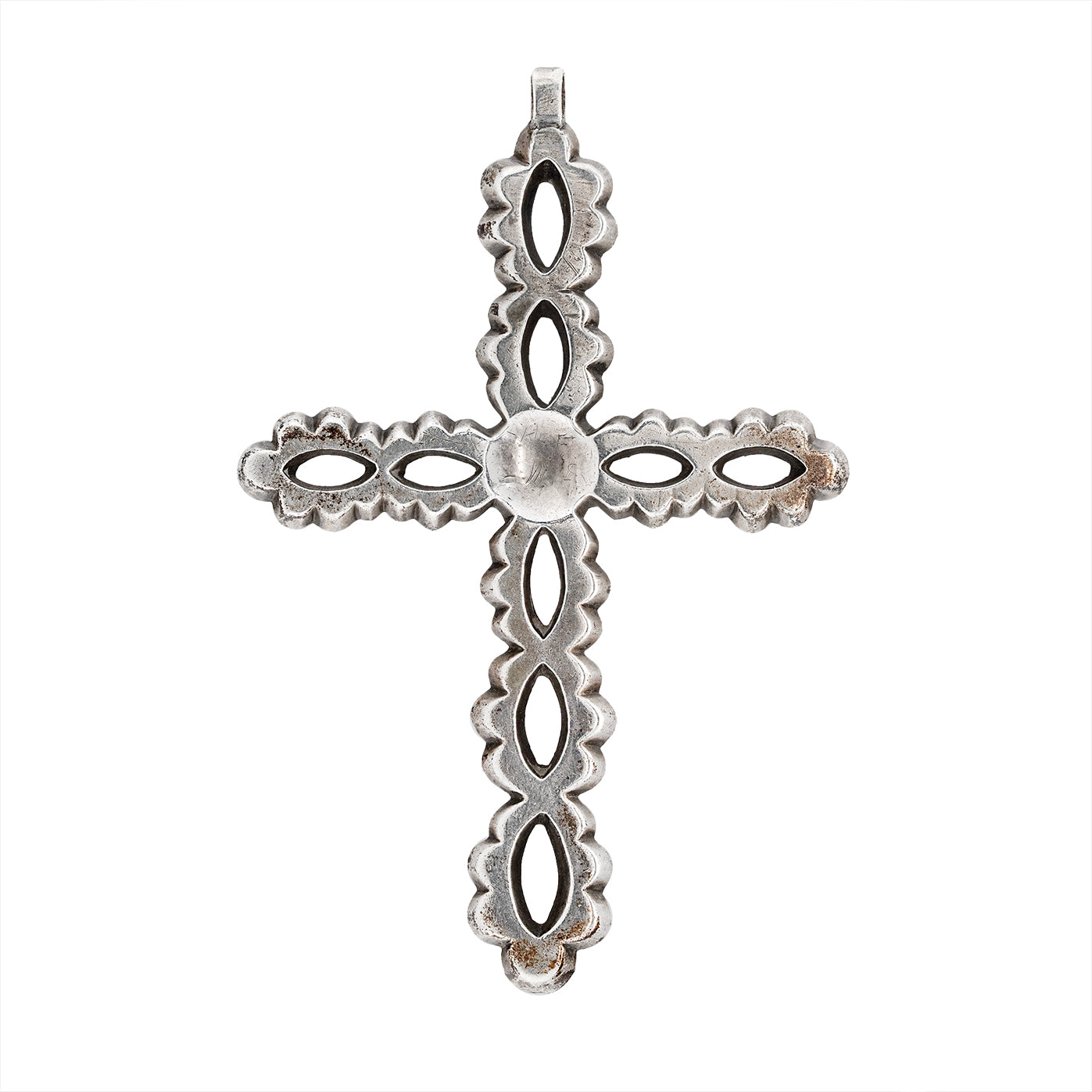 Georgian Paste and Silver Cross Pendant-Charlotte Sayers Antique Jewellery