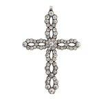 Georgian Paste and Silver Cross Pendant-Charlotte Sayers Antique Jewellery