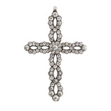 Georgian Paste and Silver Cross Pendant-Charlotte Sayers Antique Jewellery